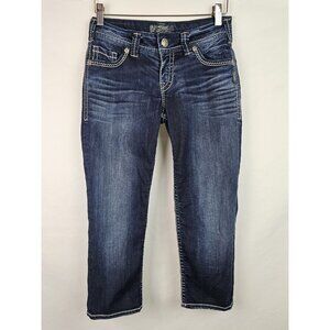 Silver Jeans Suki Flap Capri Women Size 27 Blue Denim Cropped Pants